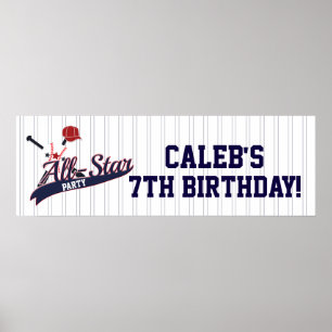 Baseball ALL-STAR Sports Custom Personalized Party Poster