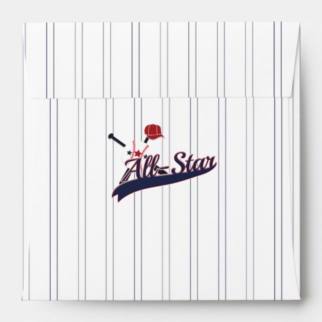 Baseball ALL-STAR Sports Party Invitation Envelope (Back (Top Flap))