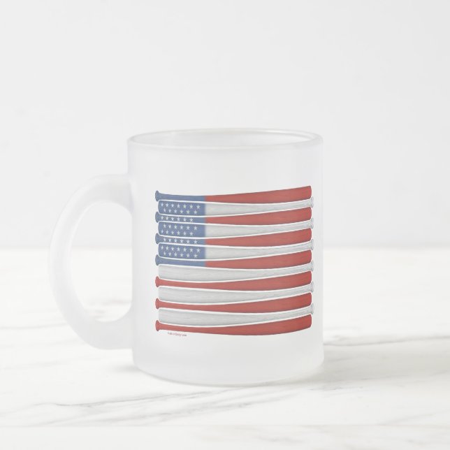 Baseball America (USA) Frosted Glass Coffee Mug (Left)