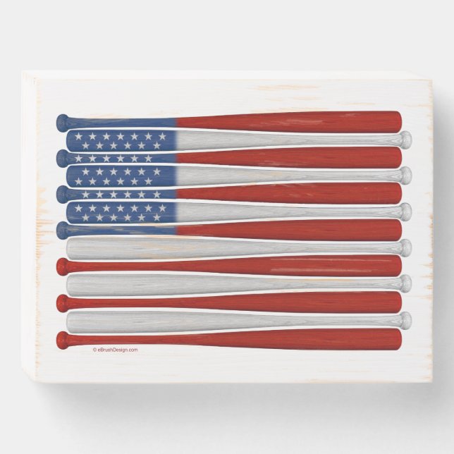 Baseball America (USA) Wooden Box Sign (Front Horizontal)