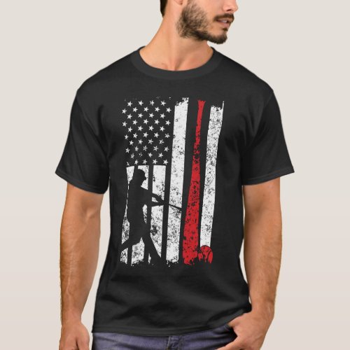 Baseball american flag 1 T_Shirt