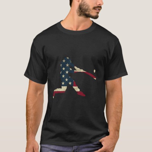 Baseball American Flag Baseballin Graphic T_Shirt