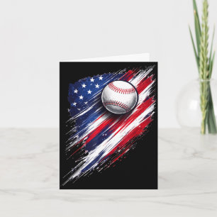 Baseball american flag boys girls men women fans card