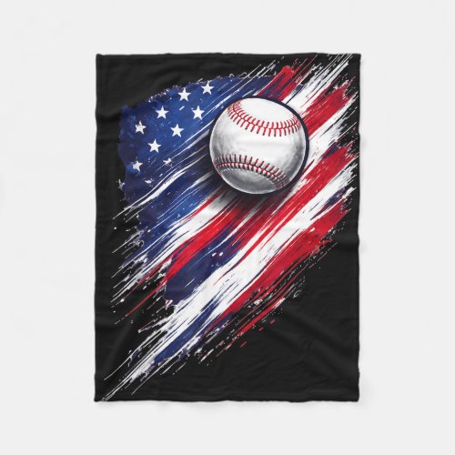 Baseball american flag boys girls men women fans  fleece blanket