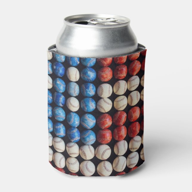 Baseball American Flag Can Cooler (Can Front)