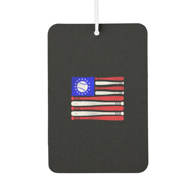 Baseball American Flag for Baseball Player Air Freshener (Front)