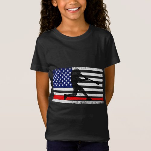 Baseball american flag gifts baseball player 2021 T_Shirt