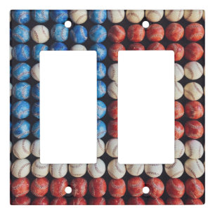 Baseball American Flag Light Switch Cover