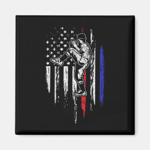 Baseball American Flag Pitcher Usa Pitching 4th Of Magnet