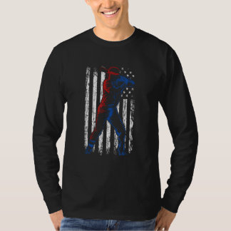 Baseball American Flag Pitcher USA Pitching 4th Of T-Shirt
