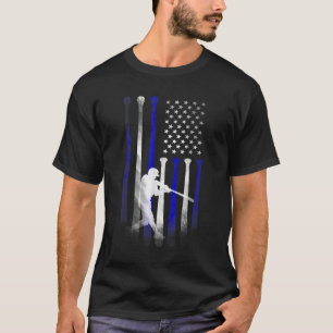 Baseball American Flag Player Flag Dad Mom Kid App T-Shirt
