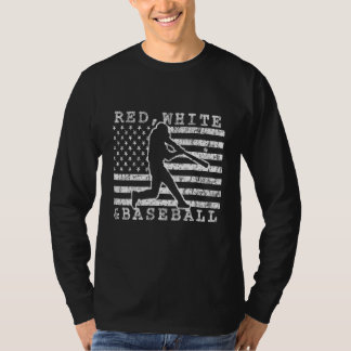 Baseball American Flag Red White and Baseball Quot T-Shirt
