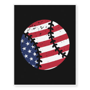 Baseball American flag Temporary Tattoos