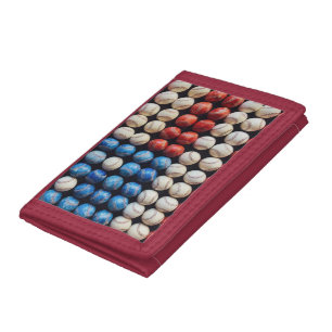 Baseball American Flag Trifold Wallet