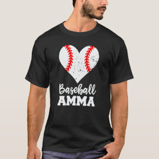 Baseball Amma Baseball Heart Grandma Amma T-Shirt