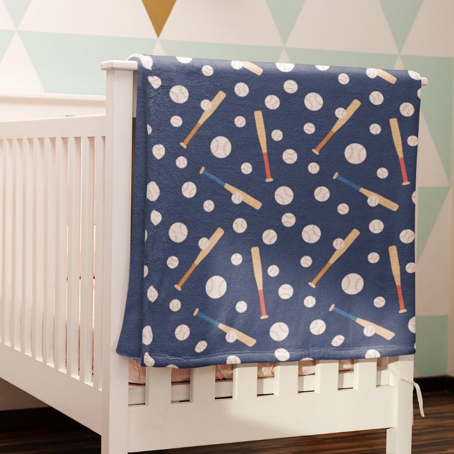 Baseball and Bat Sports Pattern Baby Blanket (Creator Uploaded)