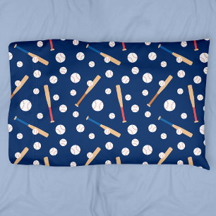 Baseball and Bat Sports Pattern Pillow Case