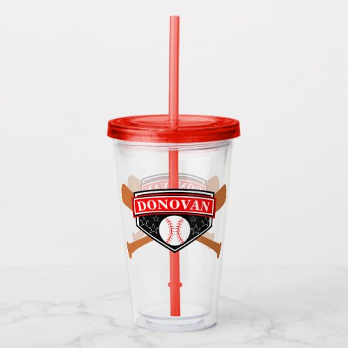 Baseball and Bats Acrylic Tumbler