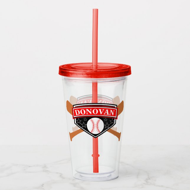 Baseball and Bats Acrylic Tumbler (Front)