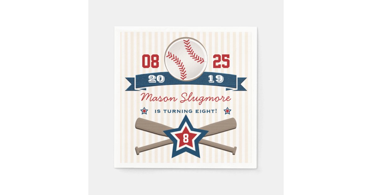 BASEBALL AND BATS BIRTHDAY NAPKIN