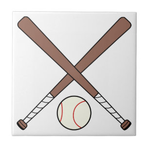 Baseball and Bats Ceramic Tile