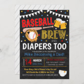 Baseball and Beer Baby Shower Invitation (Front/Back)