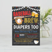 Baseball and Beer Baby Shower Invitation (Standing Front)