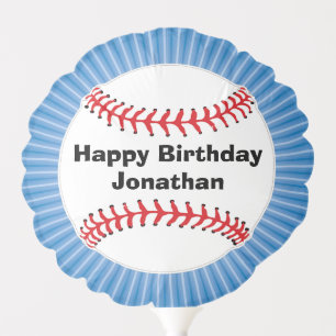 Baseball and Blue Starburst Balloon