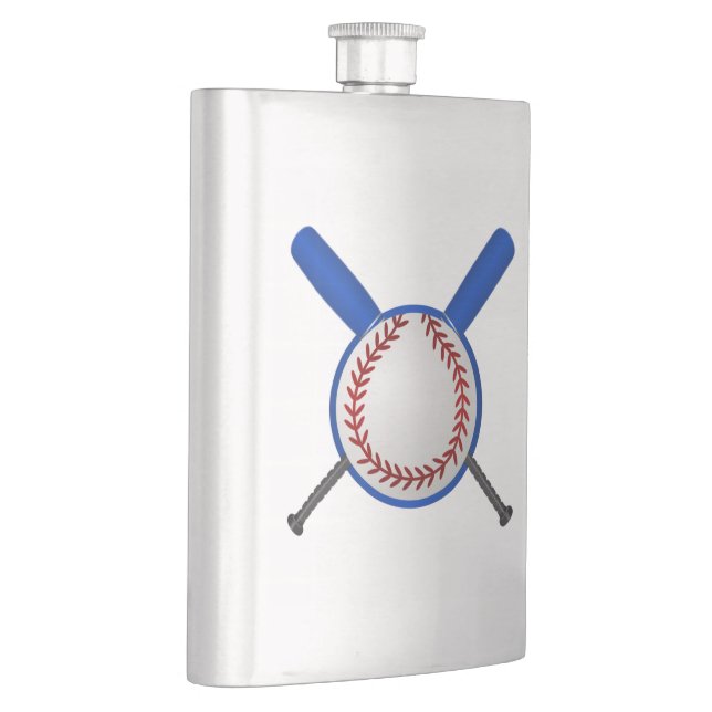 Baseball and Crossed Bats Hip Flask (Right)
