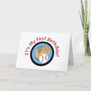 Baseball and Glove 1st Birthday Tshirts and Gifts Card