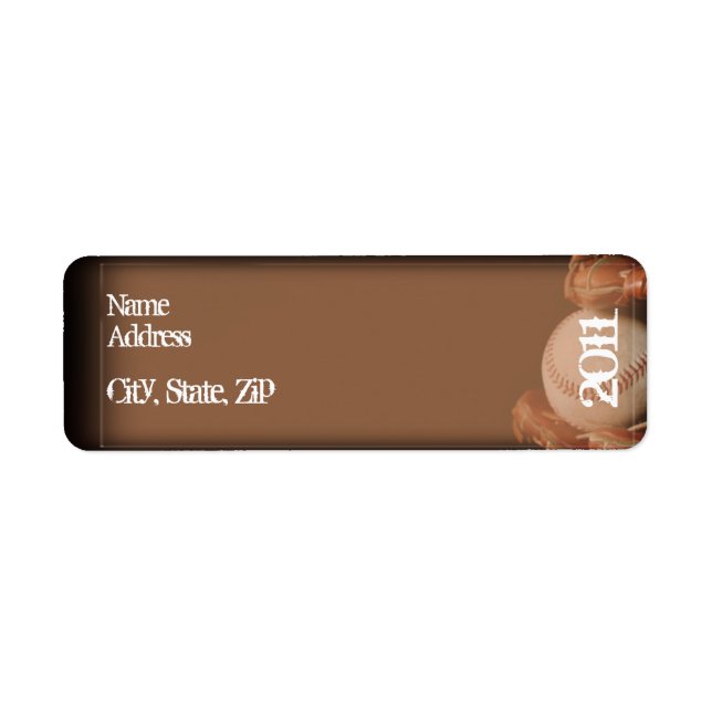 Baseball and Glove Graduation Return Address Label (Front)