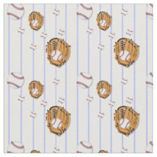 Baseball and Glove Pattern Fabric