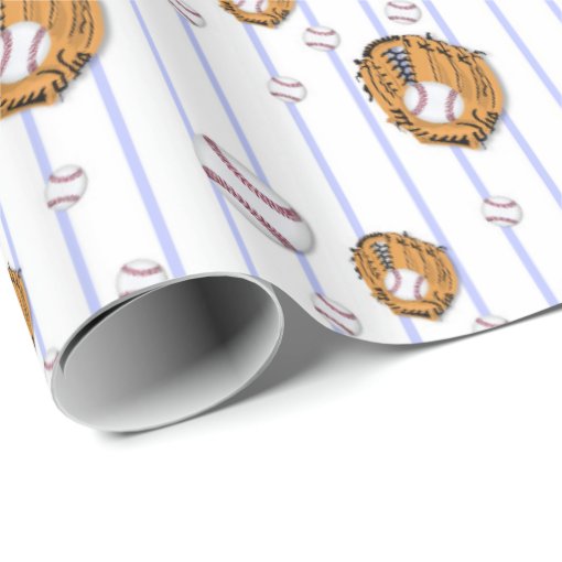 Baseball and Glove Pattern Wrapping Paper Zazzle