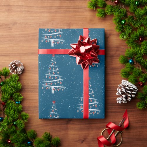 Baseball and Red Socks Christmas Tree  Wrapping Paper