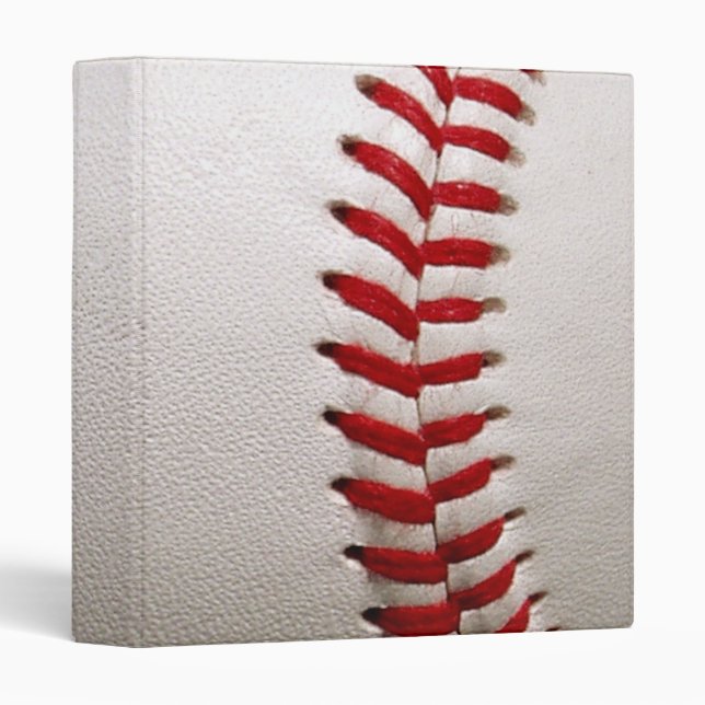 Baseball and Softball Red Stitching 3 Ring Binder (Front/Spine)