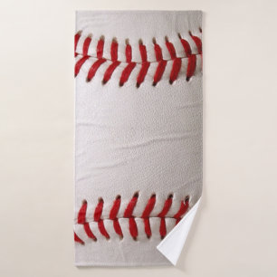 Baseball and Softball Red Stitching Bath Towel