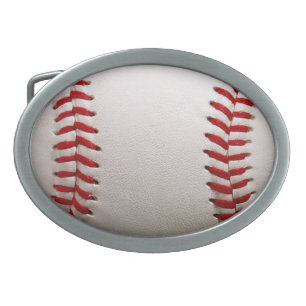 Baseball and Softball Red Stitching Belt Buckle