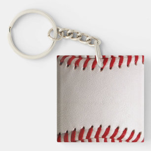 Baseball and Softball Red Stitching Keychain
