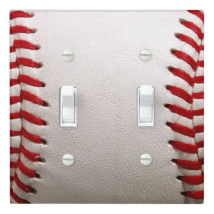 Baseball and Softball Red Stitching Light Switch Cover