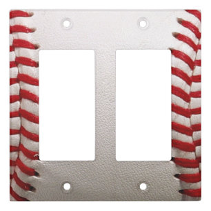 Baseball and Softball Red Stitching Light Switch Cover