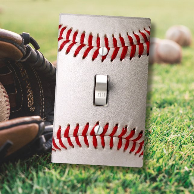 Baseball and Softball Red Stitching Light Switch Cover (Creator Uploaded)
