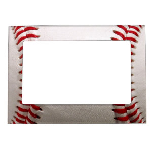 Baseball and Softball Red Stitching Magnetic Frame