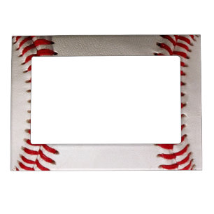 Baseball and Softball Red Stitching Magnetic Frame