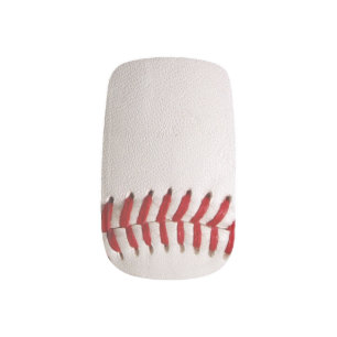 Baseball and Softball Red Stitching Minx Nail Wraps