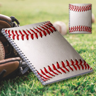 Baseball and Softball Red Stitching Notebook