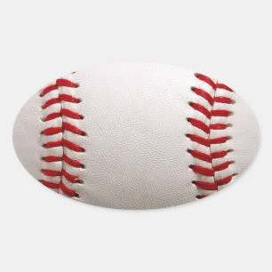 Baseball and Softball Red Stitching Oval Sticker