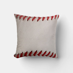 Baseball and Softball Red Stitching Throw Pillow