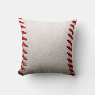 Baseball and Softball Red Stitching Throw Pillow