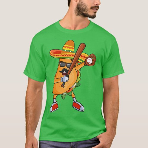 Baseball and Tacos Dabbing Cinco de Mayo for kids  T_Shirt