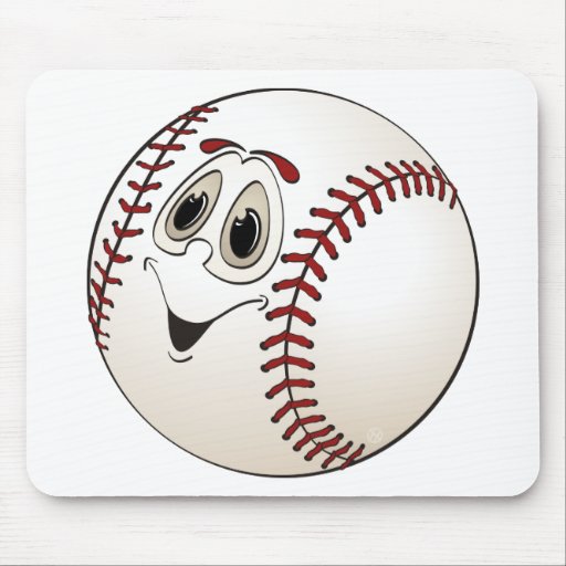 Baseball Angled Cartoon Mouse Pad | Zazzle